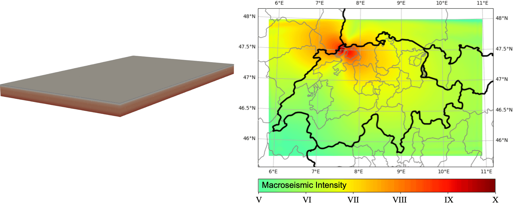 Macroseismic intensity without topography